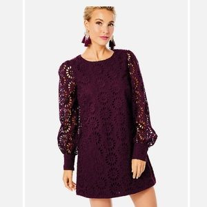 NWT Lilly Pulitzer Aisha eyelet Romper - Cherry ganache size 8